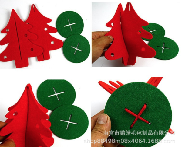 Three-dimensional felt Christmas tree (25 cm)