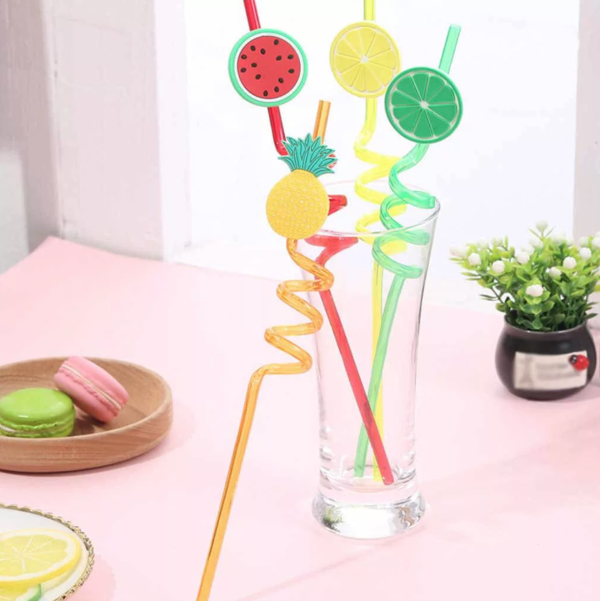 Straws for drinks Fruits (set of 4 pcs)