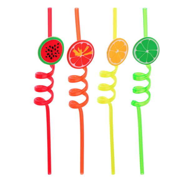 Straws for drinks Fruits (set of 4 pcs)