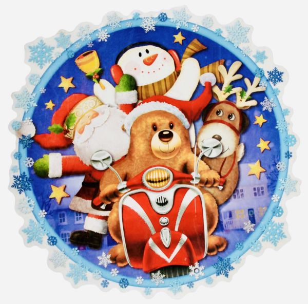 Christmas round sticker (3D)