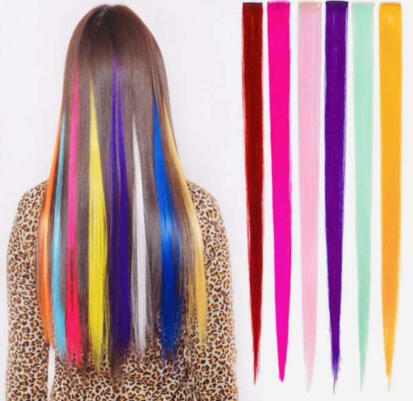 Colored strands on a comb (35-40 cm)